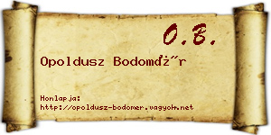 Opoldusz Bodomér névjegykártya